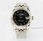 EW Factory 31mm Rolex Datejust Black Dial Roman Numerals Swiss Replica Watch